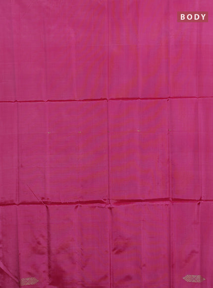 Banana pith saree light pink and mild pista green with thread woven buttas in borderless style
