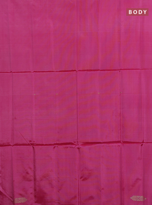 Banana pith saree light pink and mild pista green with thread woven buttas in borderless style
