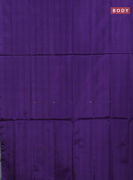 Banana pith saree violet and grey with thread woven buttas in borderless style
