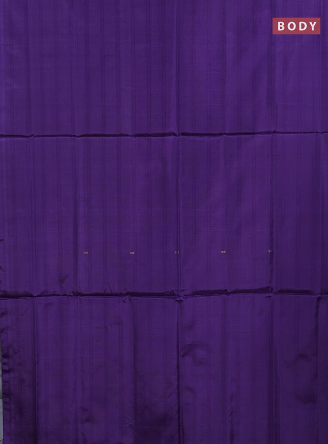Banana pith saree violet and grey with thread woven buttas in borderless style