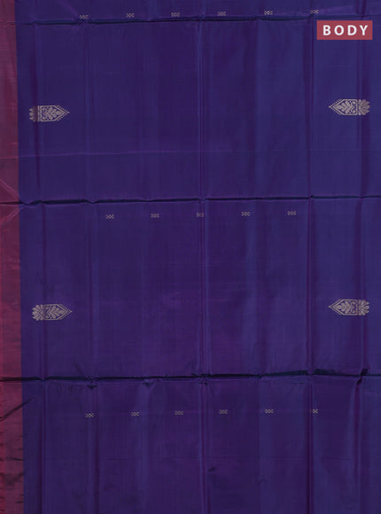 Banana pith saree dual shade of peacock green and light pink with thread woven buttas and contrast border