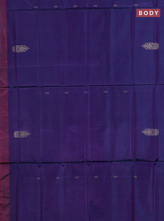 Banana pith saree dual shade of peacock green and light pink with thread woven buttas and contrast border