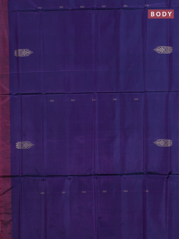 Banana pith saree dual shade of peacock green and light pink with thread woven buttas and contrast border
