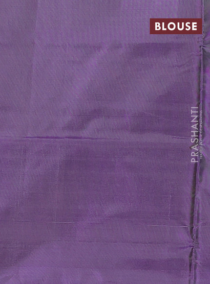 Banana pith saree lime yellow and violet with thread woven buttas in borderless style