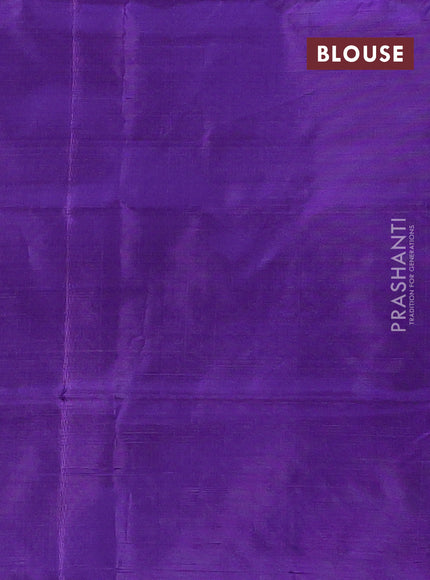 Banana pith saree lime yellow and violet with thread woven buttas and contrast border