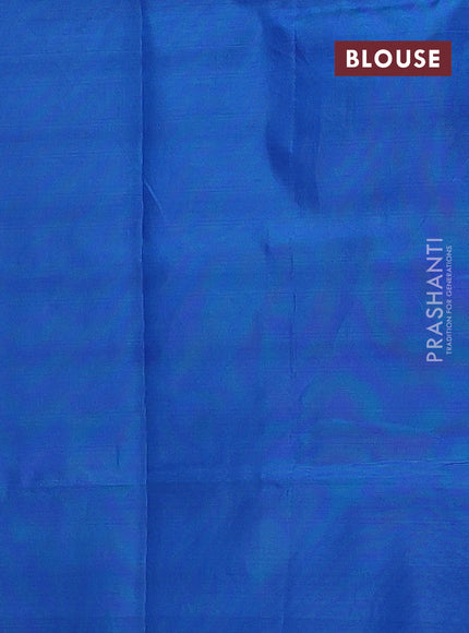 Banana pith saree pastel blue and cs blue with thread woven buttas in borderless style