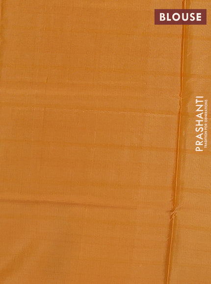 Banana pith saree pink and mango yellow with allover checked pattern and piping border