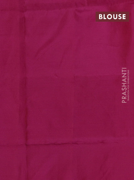 Banana pith saree cs blue and magenta pink with thread woven buttas and contrast border