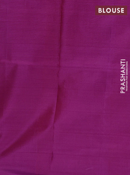 Banana pith saree dual shade of blue and purple with thread woven buttas in borderless style