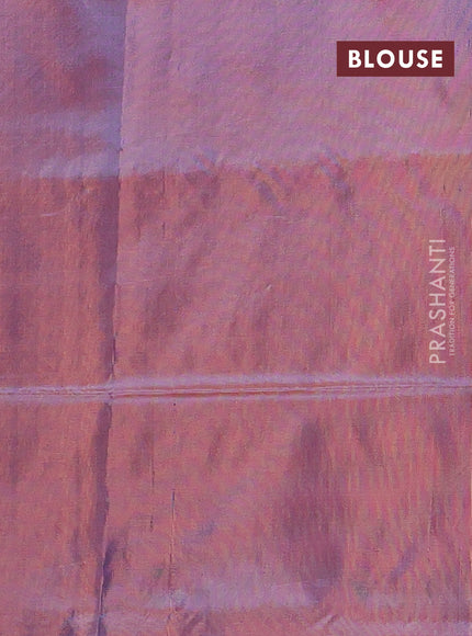 Banana pith saree sap green and dual shade of blue with thread woven buttas and contrast border