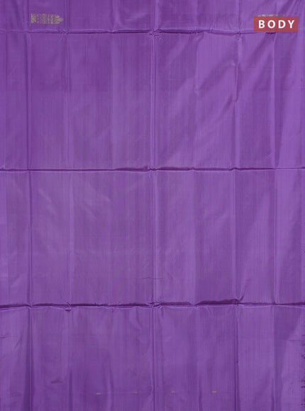 Banana pith saree lavender and blue with thread woven buttas in borderless style