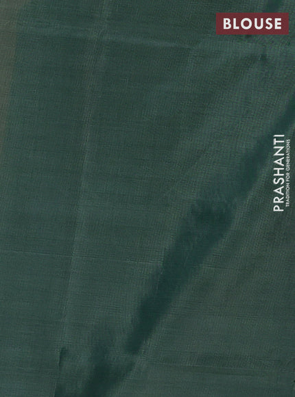 Banana pith saree mustard yellow and sap green with thread woven buttas in borderless style