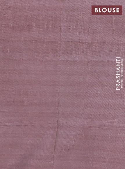 Banana pith saree teal green and pastel brown with thread woven buttas in borderless style
