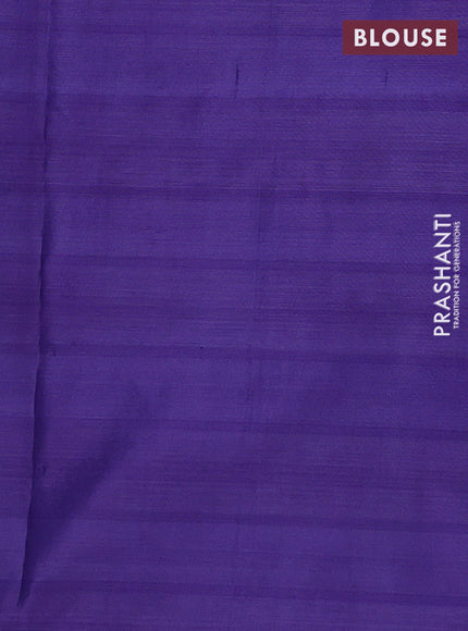 Banana pith saree beige and violet with allover checked pattern in borderless style