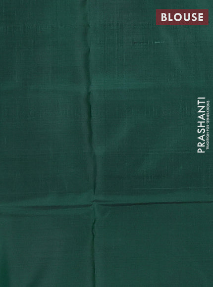 Banana pith saree manthulir green and green with thread woven buttas in borderless style