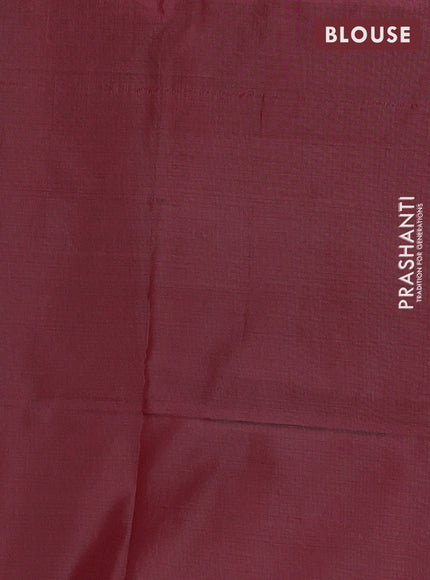 Banana pith saree red and deep maroon with thread woven buttas in borderless style