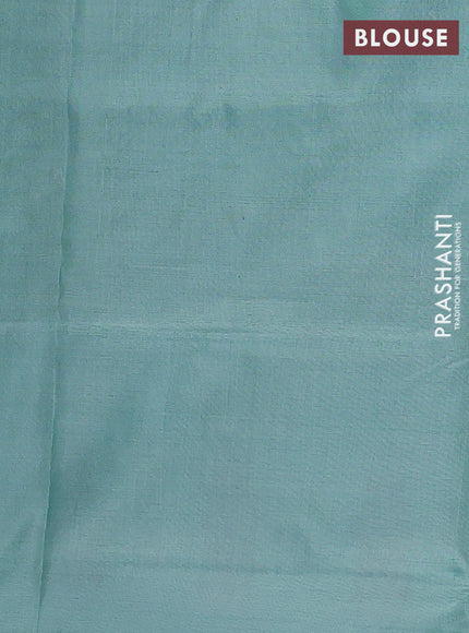 Banana pith saree pink and pastel green with thread woven buttas in borderless style