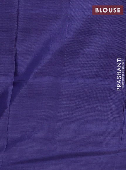 Banana pith saree dual shade of green and blue with thread woven buttas in borderless style