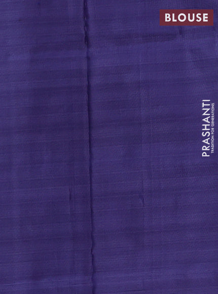 Banana pith saree dual shade of green and blue with thread woven buttas in borderless style