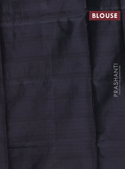 Banana pith saree dual shade of maroon and black with thread woven buttas in borderless style