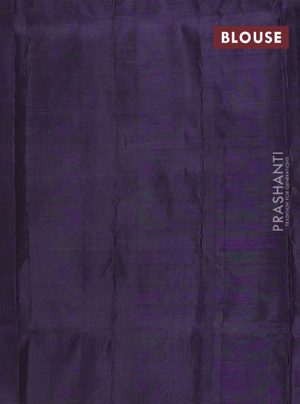Banana pith saree dark mustard and jamun shade with thread woven buttas in borderless style