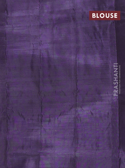 Banana pith saree dark mustard and deep jamun with thread woven buttas in borderless style