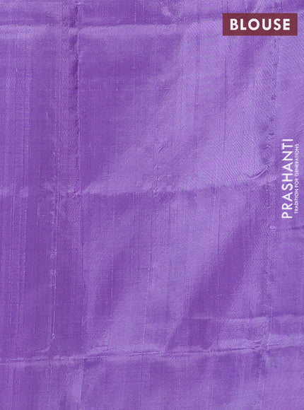 Banana pith saree wine shade and lavender with thread woven buttas in borderless style