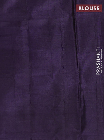 Banana pith saree dark mustard and deep jamun with thread woven buttas in borderless style