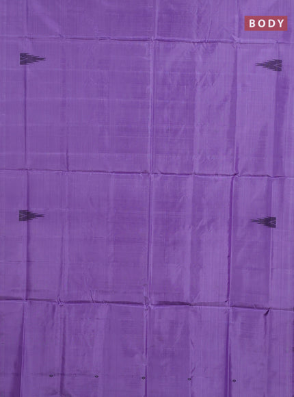 Banana pith saree lavender and deep jamun with thread woven buttas in borderless style