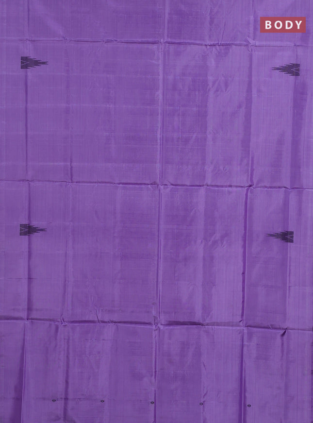 Banana pith saree lavender and deep jamun with thread woven buttas in borderless style