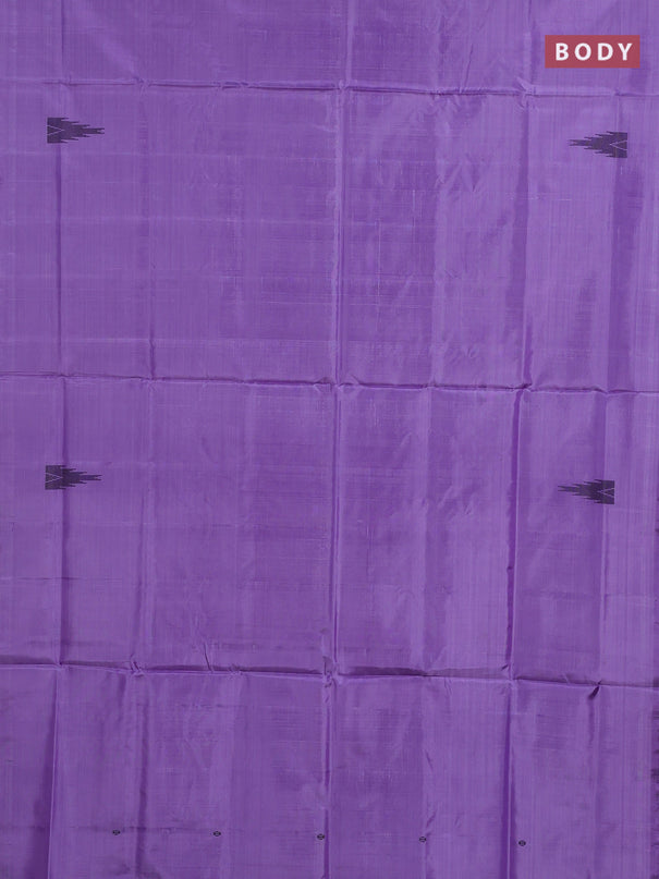 Banana pith saree lavender and deep jamun with thread woven buttas in borderless style