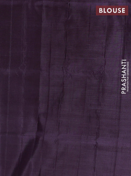 Banana pith saree lavender and deep jamun with thread woven buttas in borderless style