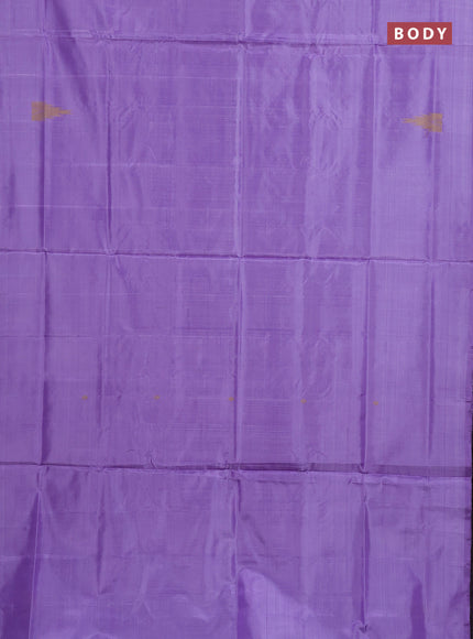 Banana pith saree lavender and deep jamun with thread woven buttas in borderless style