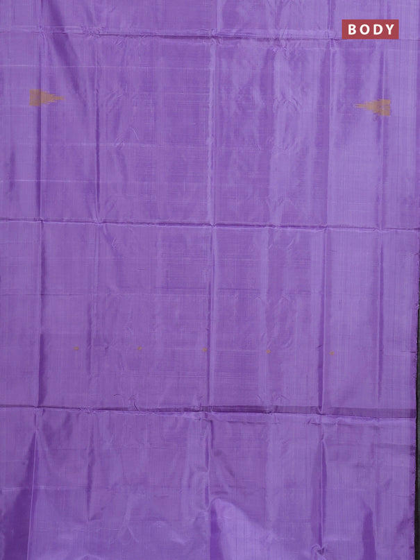 Banana pith saree lavender and deep jamun with thread woven buttas in borderless style