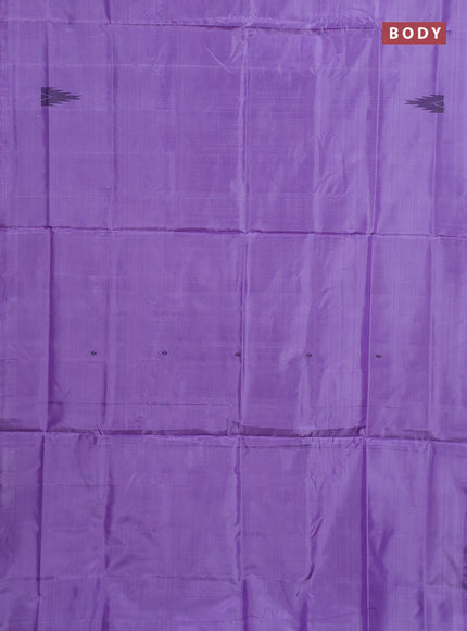 Banana pith saree lavender and deep jamun with thread woven buttas in borderless style