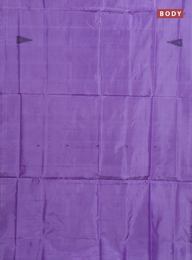Banana pith saree lavender and deep jamun with thread woven buttas in borderless style