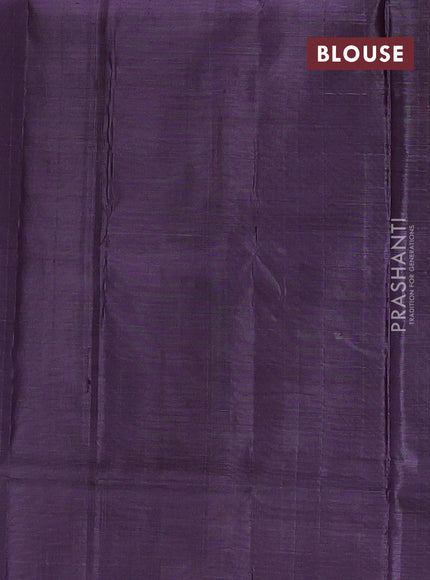 Banana pith saree lavender and deep jamun with thread woven buttas in borderless style