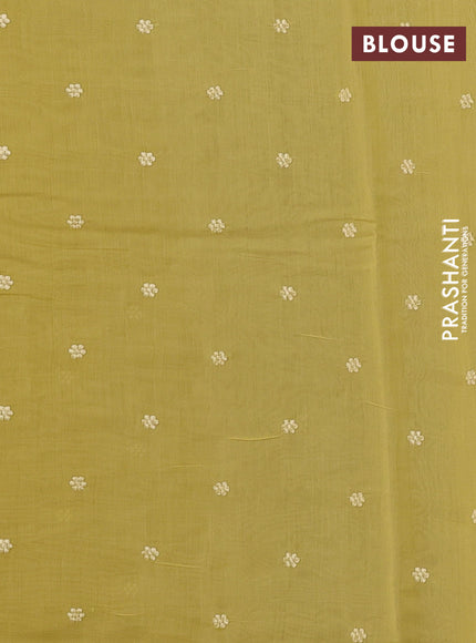 Yellow Mul Chanderi Saree - Embroidery