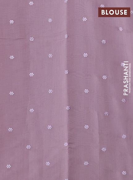 Lavender Mul Chanderi Saree - Embroidery