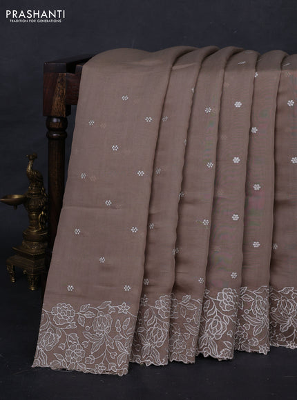 Beige Mul Chanderi Saree - Embroidery