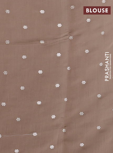 Beige Mul Chanderi Saree - Embroidery