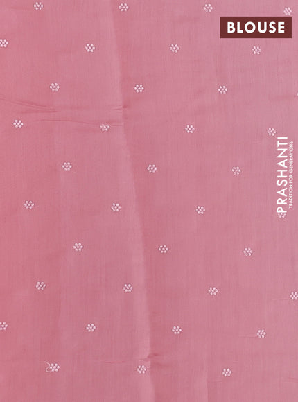 Peach Pink Mul Chanderi Saree - Embroidery