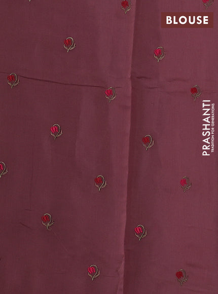 Mauve Pink Mul Chanderi Saree - Embroidery