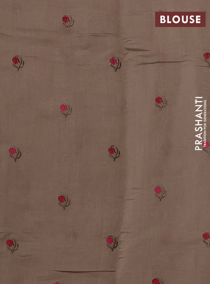 Beige Mul Chanderi Saree - Embroidery