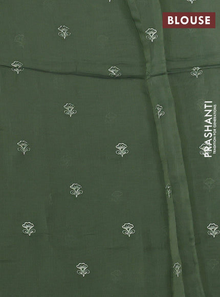 Green Mul Chanderi Saree - Embroidery