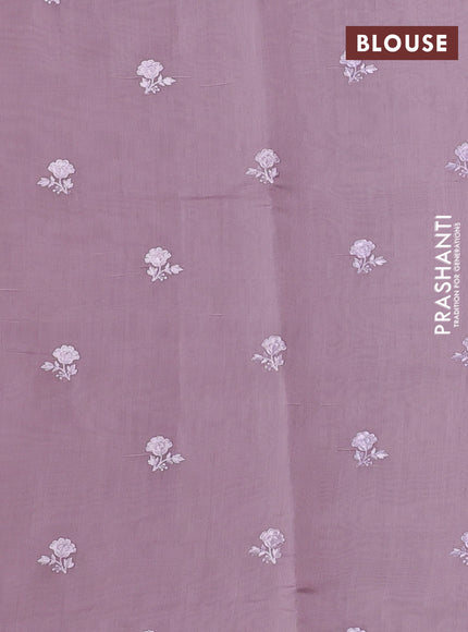 Lavender Mul Chanderi Saree - Embroidery
