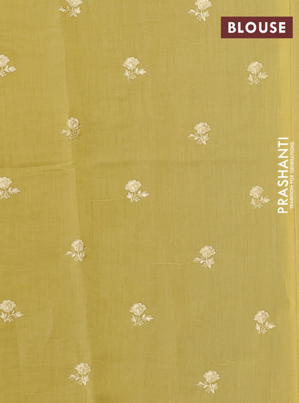 Yellow Mul Chanderi Saree - Embroidery