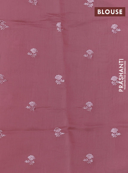 Peach Pink Mul Chanderi Saree - Embroidery