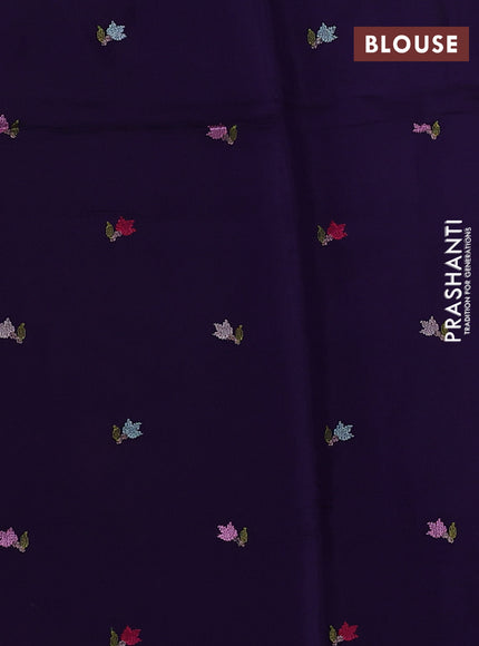 Violet Mul Chanderi Saree - Embroidery