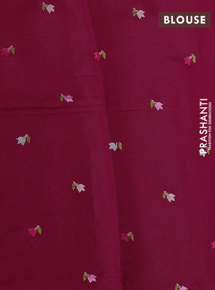 Pink Mul Chanderi Saree - Embroidery
